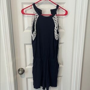 Lilly Pulitzer Navy Blue Jumpsuit with White Lace